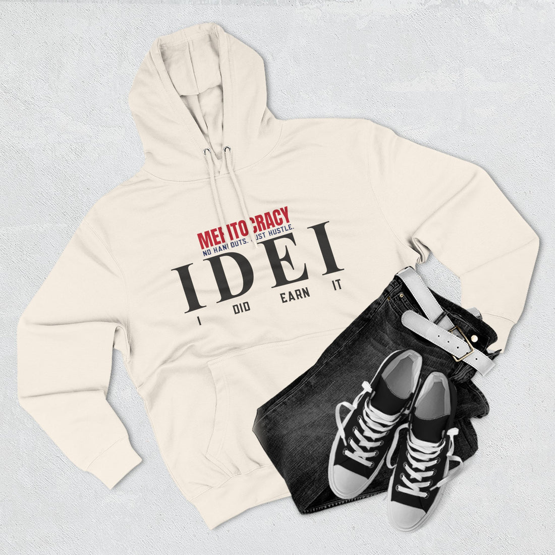Meritocracy Hoodie – Cozy Fleece Sweatshirt | Motivational Unisex Hoodie for Everyday Wear & Gifts