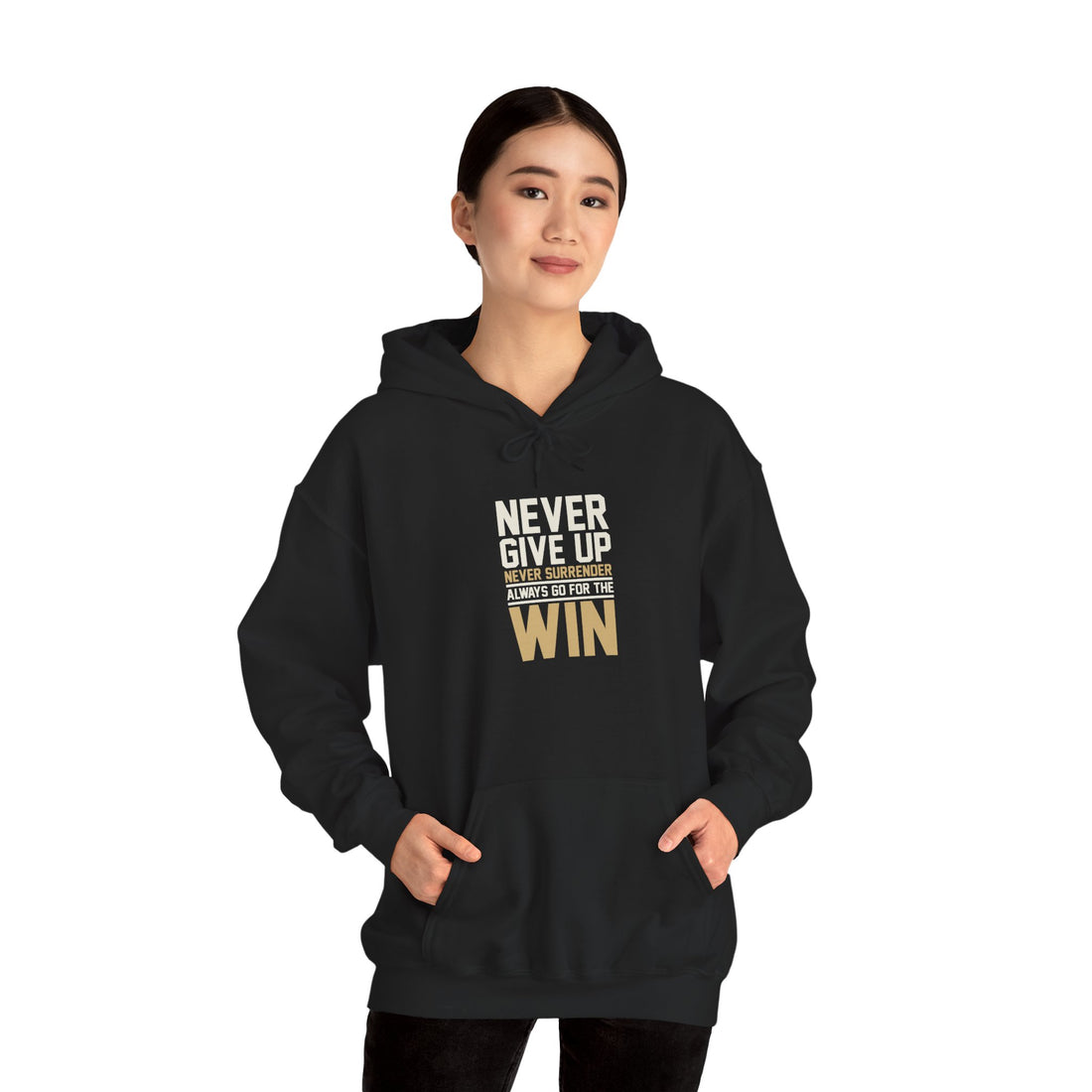 Inspirational Hoodie - Never Give Up, Motivational Sweatshirt